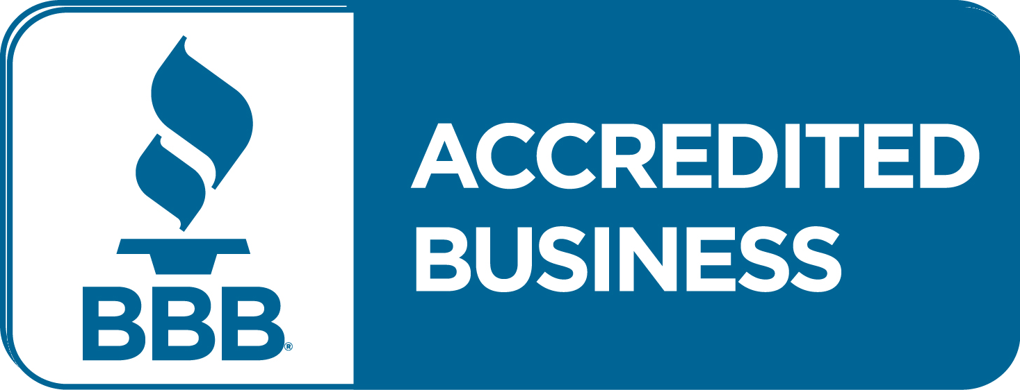 BBB ( Better Business Bureau) logo in white and blue font