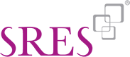 Colored logo of SRES in a Plum colored font